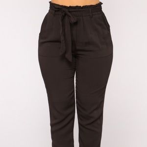 Fashion nova black classic tie waist pants